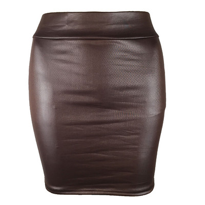 Σύνθετο μέγεθος 3XL Κοντή φούστα με κορμάκι ψηλόμεσο Γυναικείο Γυναικείο Εργασιακό Ρούχο Μόδα Σέξι Γυναικεία Μίνι Φούστα Μονόχρωμη PU Δερμάτινο μπουμπούκι
