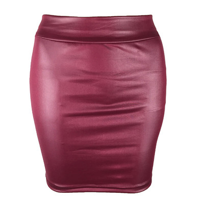 Σύνθετο μέγεθος 3XL Κοντή φούστα με κορμάκι ψηλόμεσο Γυναικείο Γυναικείο Εργασιακό Ρούχο Μόδα Σέξι Γυναικεία Μίνι Φούστα Μονόχρωμη PU Δερμάτινο μπουμπούκι