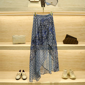 Jar/Leto 2022 Asymetrická sukňa s volánovou potlačou, polodlhá jednodielna zavinovacia sukňa s personalizovaným vzorom