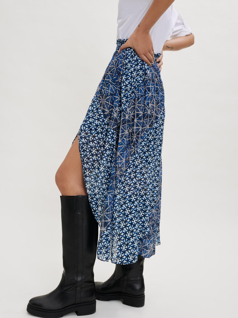 Jar/Leto 2022 Asymetrická sukňa s volánovou potlačou, polodlhá jednodielna zavinovacia sukňa s personalizovaným vzorom