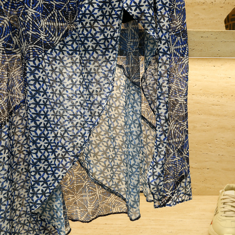 Jar/Leto 2022 Asymetrická sukňa s volánovou potlačou, polodlhá jednodielna zavinovacia sukňa s personalizovaným vzorom