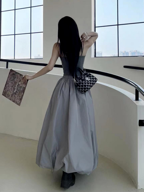 Maxi BUD suknje Ženske labave Pure Chic Ljetni temperament Visoki struk Harajuku Ins Novi dolazak Uredska dama Seksi klupska odjeća za sve