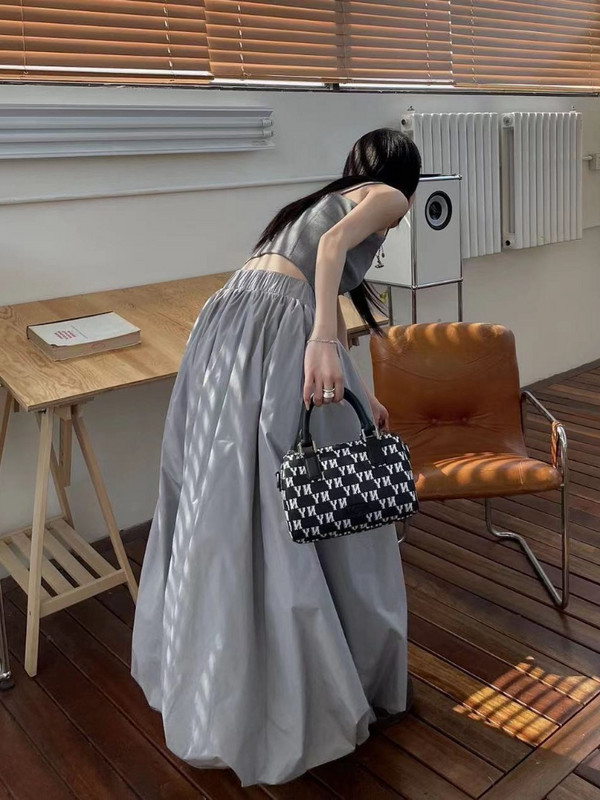 Maxi BUD suknje Ženske labave Pure Chic Ljetni temperament Visoki struk Harajuku Ins Novi dolazak Uredska dama Seksi klupska odjeća za sve