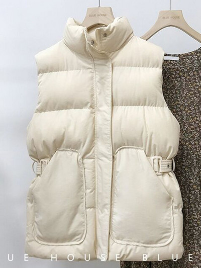 Vintage prsluci Ženska odjeća Široka modna zimska, sveobuhvatna, ležerna, džepovi, korejski stil Topli Chalecos Para Mujer Streetwear Chic