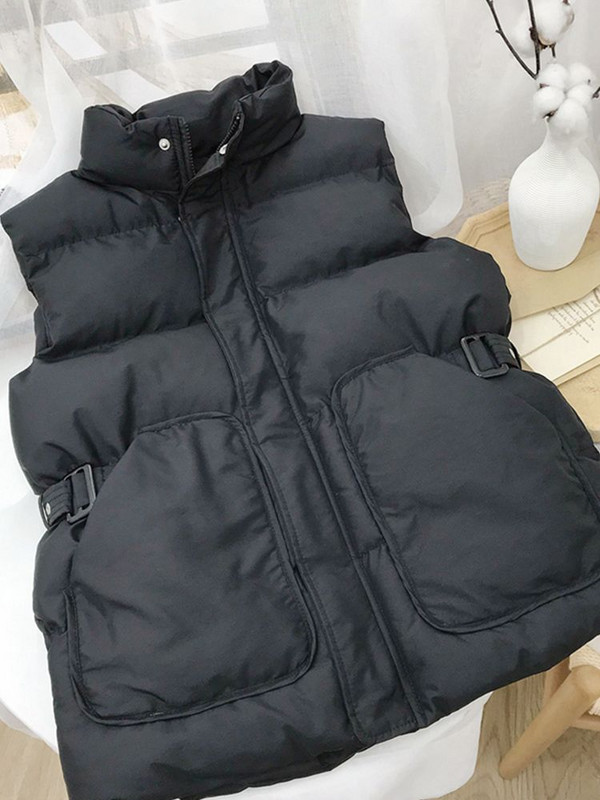 Vintage prsluci Ženska odjeća Široka modna zimska, sveobuhvatna, ležerna, džepovi, korejski stil Topli Chalecos Para Mujer Streetwear Chic