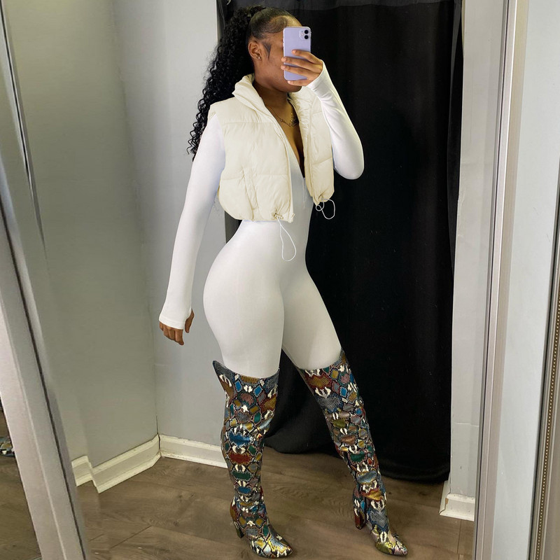 Echoine Zimski kratki prsluk bez rukava Debeli topli parkovi Lagane podstavljene skraćene pufer jakne Ženski ženski topli kaput