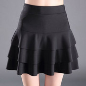 Produžujuća suknja u tri kata s lotosovim listom sa strane dvoslojna mornarska plesna haljina donji dio seksi suknja visokog struka