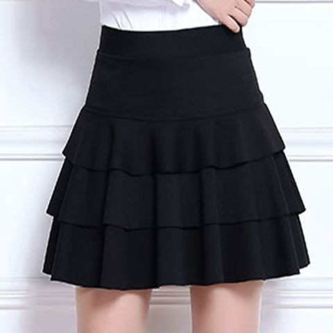 Produžujuća suknja u tri kata s lotosovim listom sa strane dvoslojna mornarska plesna haljina donji dio seksi suknja visokog struka