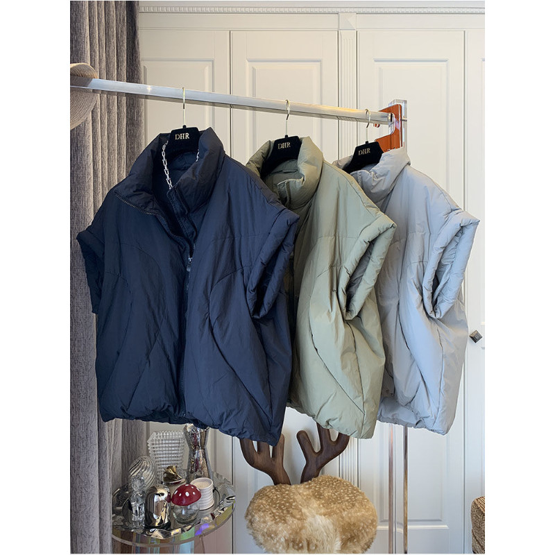 MOONBIFFY Toamnă Iarnă femei fără mâneci vestă puf jachetă dama supradimensionat largi ocazional calduros cu fermoar paltoane