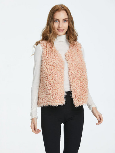 Relish Noless Jachetă de pluș, ocazională, solidă, pentru femei, toamnă iarnă 2023, nou în jachete fără mâneci, cu îmbrăcăminte regulată