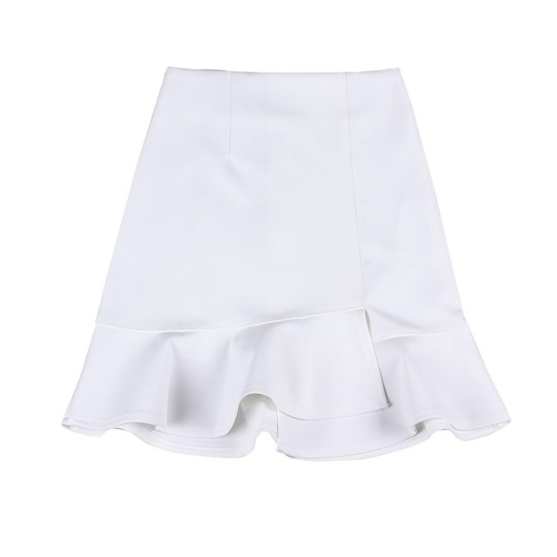 Mini pevné sukne Dámske volániky Nepravidelný lem Kórejský štýl Elegantný Trendy Ulzzang Elastický dámsky spodný diel Populárny Chic OL Leto