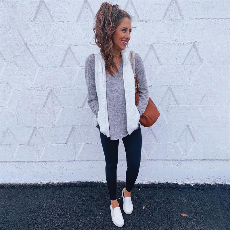 Noua vestă de toamnă 5XL de pluș pentru femei, la modă, fără mâneci, caldă, cu rever, cardigan.