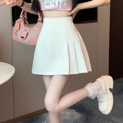 Sukne Dámske Letné Mini Jemné Nepravidelné Preppy Štýl Šik Móda Univerzálne Dievčenské Jednoduché Ležérne Ulzzang Vysoký Pás Teenagerské Nové