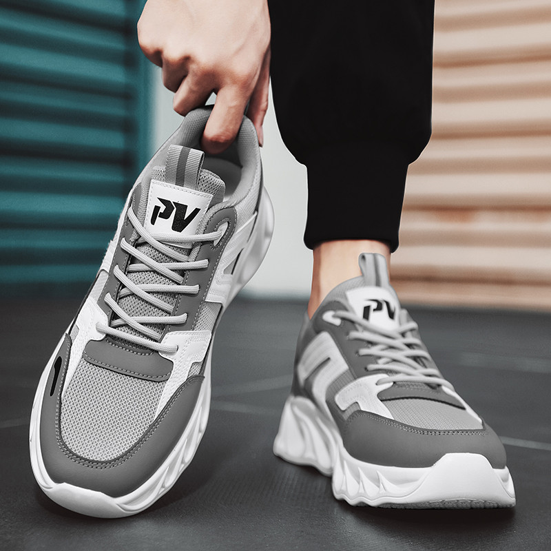 Pantofi bărbați de primăvară cu șireturi din plasă versatilă anti-alunecare, respirabil, confortabil, cu talpă moale, pantofi sport, la modă, ocazional, pantofi pentru bărbați