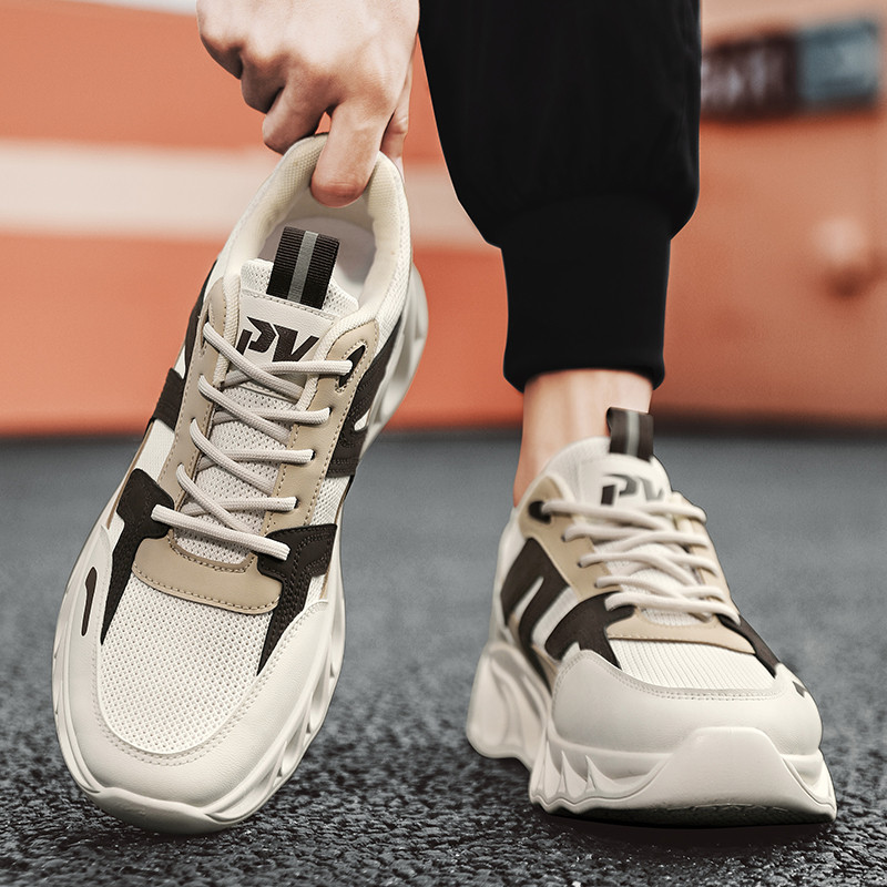 Pantofi bărbați de primăvară cu șireturi din plasă versatilă anti-alunecare, respirabil, confortabil, cu talpă moale, pantofi sport, la modă, ocazional, pantofi pentru bărbați