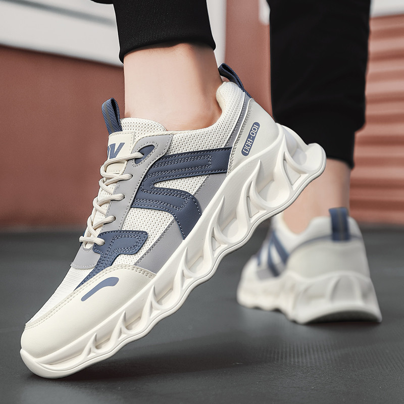 Pantofi bărbați de primăvară cu șireturi din plasă versatilă anti-alunecare, respirabil, confortabil, cu talpă moale, pantofi sport, la modă, ocazional, pantofi pentru bărbați