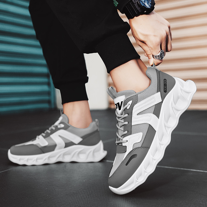 Pantofi bărbați de primăvară cu șireturi din plasă versatilă anti-alunecare, respirabil, confortabil, cu talpă moale, pantofi sport, la modă, ocazional, pantofi pentru bărbați