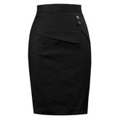 Fusta neagră pentru femei de birou, chic, slim fit, cu talie înaltă, bandaj, patinator, femei, vară, hippie, bodycon, până la genunchi, fuste scurte coreene