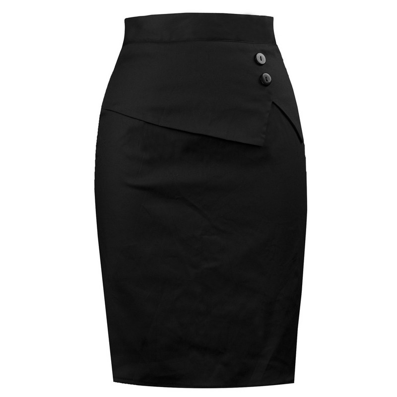 Fusta neagră pentru femei de birou, chic, slim fit, cu talie înaltă, bandaj, patinator, femei, vară, hippie, bodycon, până la genunchi, fuste scurte coreene