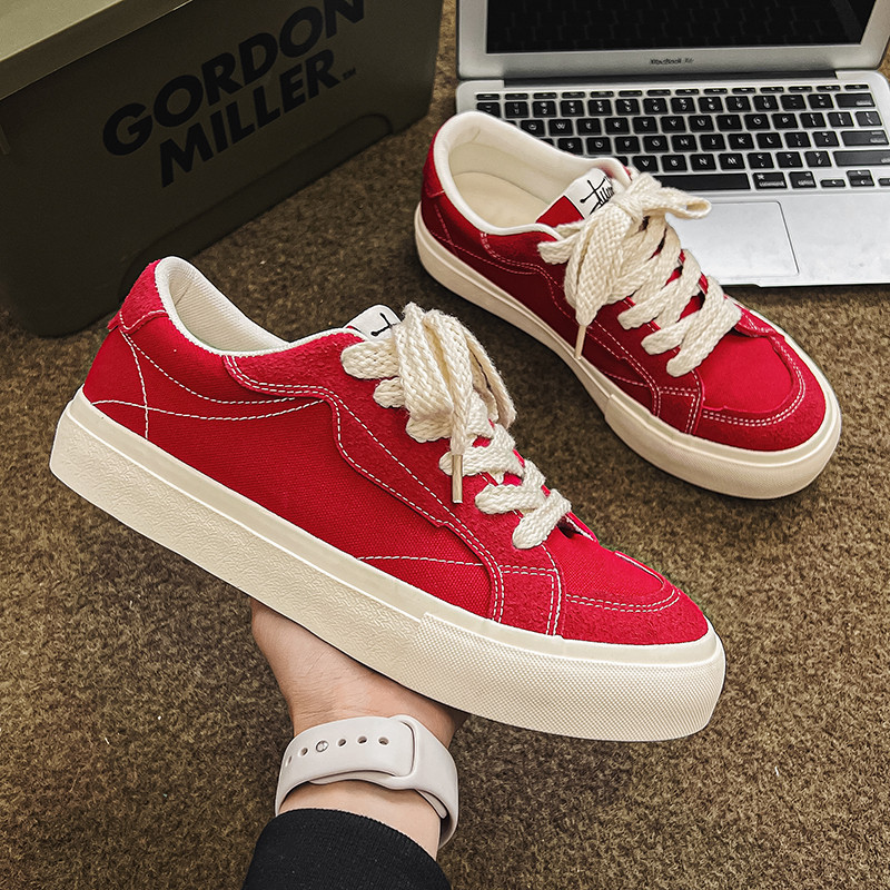 Muške ravne ležerne platnene cipele na vezanje 2023. Nove proljetne cipele za muškarce Jednobojne tenisice na otvorenom Muške plitke muške vulkanizirane cipele