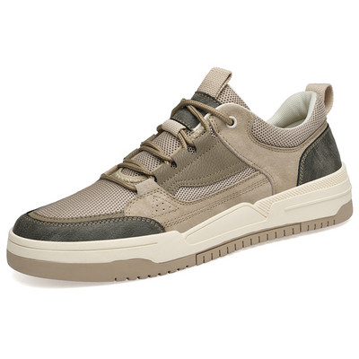 Pantofi de pânză ocazional pentru bărbați de primăvară, cu talpă groasă, respirabili, cu șireturi, anti-alunecare, deodorant, respirabili, pantofi de tendință pentru bărbați.