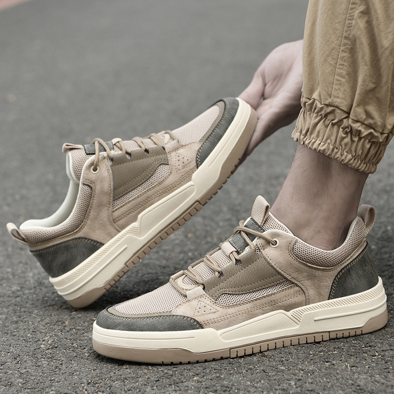 Pantofi de pânză ocazional pentru bărbați de primăvară, cu talpă groasă, respirabili, cu șireturi, anti-alunecare, deodorant, respirabili, pantofi de tendință pentru bărbați.