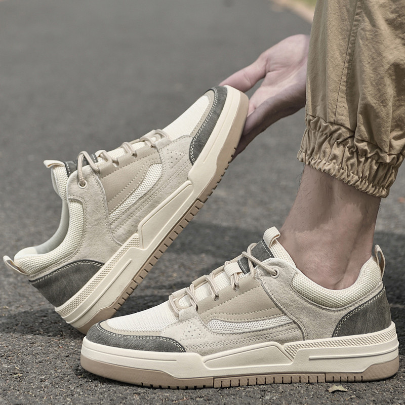 Pantofi de pânză ocazional pentru bărbați de primăvară, cu talpă groasă, respirabili, cu șireturi, anti-alunecare, deodorant, respirabili, pantofi de tendință pentru bărbați.