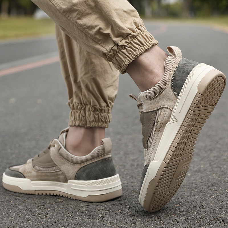 Pantofi de pânză ocazional pentru bărbați de primăvară, cu talpă groasă, respirabili, cu șireturi, anti-alunecare, deodorant, respirabili, pantofi de tendință pentru bărbați.