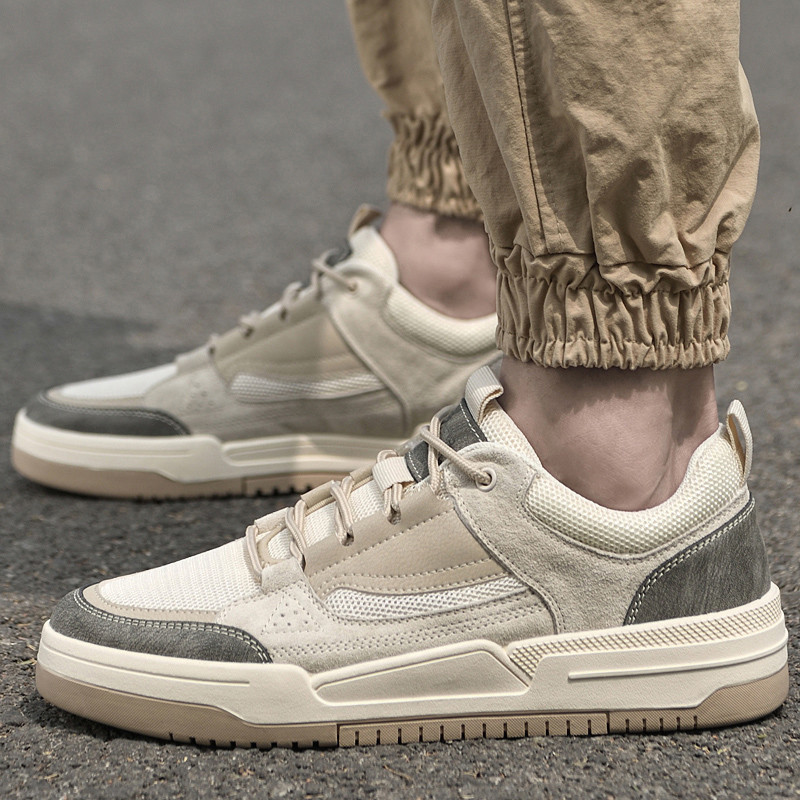 Pantofi de pânză ocazional pentru bărbați de primăvară, cu talpă groasă, respirabili, cu șireturi, anti-alunecare, deodorant, respirabili, pantofi de tendință pentru bărbați.