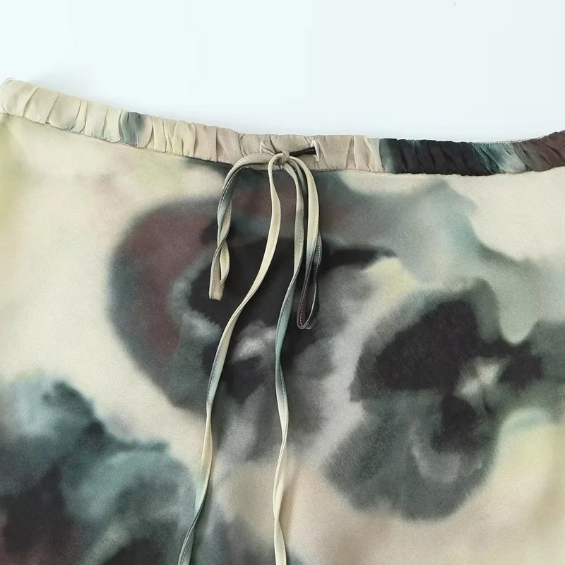 Dámska saténová sukňa TRAF s vysokým pásom a midi sukňou, letné viazané dlhé sukne pre ženy, móda 2023, elegantné dámske sukne