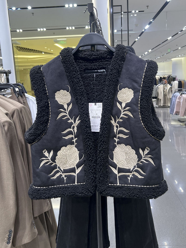 Jesenná vesta z jahňacej vlny pre ženy, vintage vesta s výstrihom do V, výšivka, vesta bez rukávov, dámska teplá vesta, dámsky ležérny kardigan