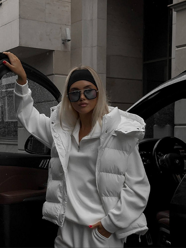 Gilet pentru femei îngroșați 2023, iarnă, bumbac, modă caldă, fermoar de stradă, vestă cu glugă, buzunar mare, fără mâneci.