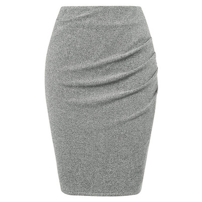 Fusta GK pentru femei, sexy, cu volan, pentru petrecere, cu talie înaltă, până la genunchi, fustă bodycon, fuste cu șolduri pentru damă de birou