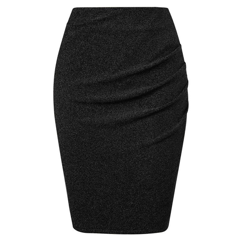 Fusta GK pentru femei, sexy, cu volan, pentru petrecere, cu talie înaltă, până la genunchi, fustă bodycon, fuste cu șolduri pentru damă de birou