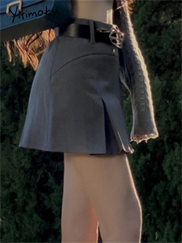 Yitimoky fuste plisate cu talie înaltă pentru femei, vara 2023, nouă, solidă, la modă coreeană, mini-fustă, casual, pentru femei