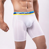 Boxer lungi elastici Pantaloni scurți pentru bărbați U Convex Penis Husă mare Slip boxer Chiloți confort bărbați Lenjerie sport cu talie înaltă