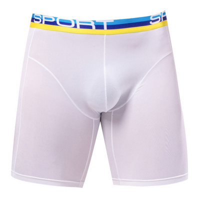 Boxer lungi elastici Pantaloni scurți pentru bărbați U Convex Penis Husă mare Slip boxer Chiloți confort bărbați Lenjerie sport cu talie înaltă