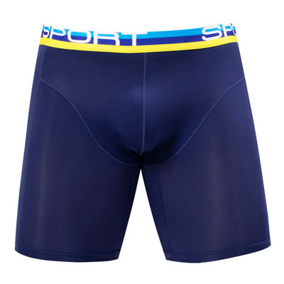 Boxer lungi elastici Pantaloni scurți pentru bărbați U Convex Penis Husă mare Slip boxer Chiloți confort bărbați Lenjerie sport cu talie înaltă