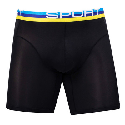 Boxer lungi elastici Pantaloni scurți pentru bărbați U Convex Penis Husă mare Slip boxer Chiloți confort bărbați Lenjerie sport cu talie înaltă