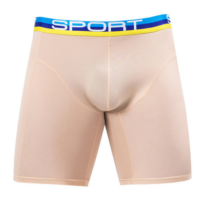 Boxer lungi elastici Pantaloni scurți pentru bărbați U Convex Penis Husă mare Slip boxer Chiloți confort bărbați Lenjerie sport cu talie înaltă