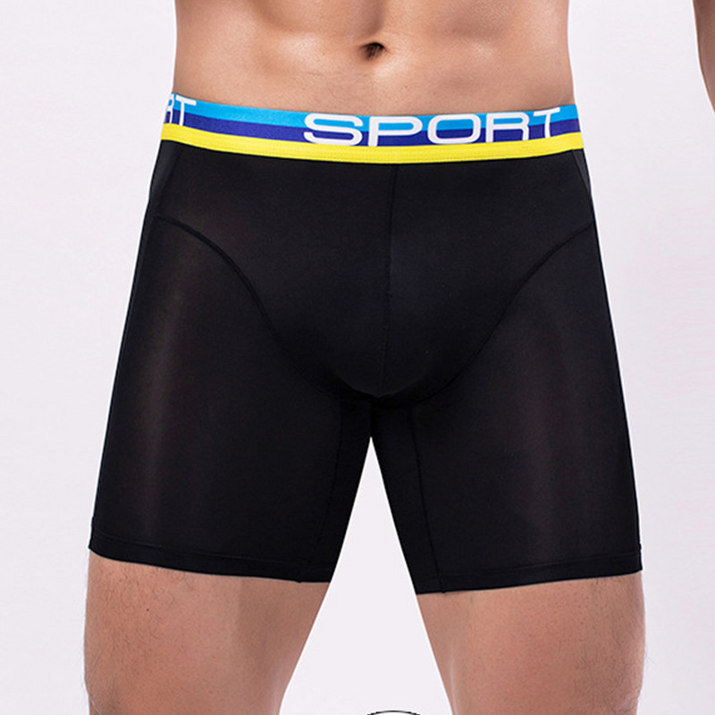 Rastezljive duge bokserice Muške kratke hlače U konveksni penis Big Pouch Bokserice Muške udobne gaće Sportsko donje rublje visokog struka