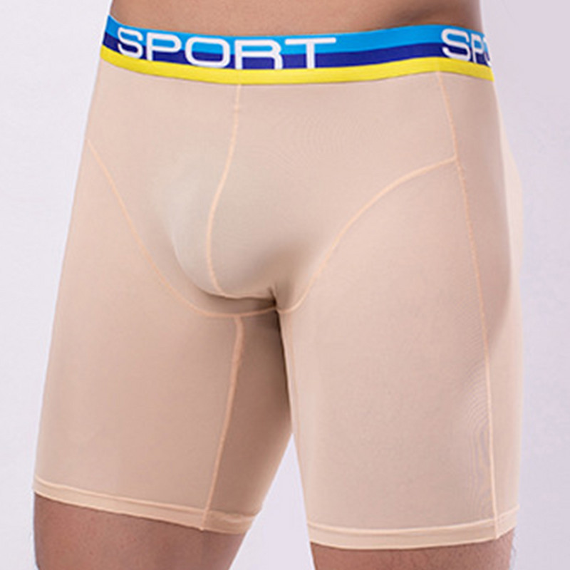Rastezljive duge bokserice Muške kratke hlače U konveksni penis Big Pouch Bokserice Muške udobne gaće Sportsko donje rublje visokog struka