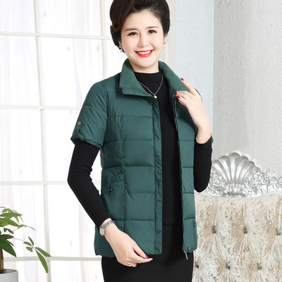 Νέο γυναικείο βαμβακερό γιλέκο με κοντό μανίκι χειμωνιάτικη ζακέτα Ζεστή μάρκα φαρδύ παλτό Σχεδιαστής Ένδυσης Υπερμεγέθης Παχύνοντας