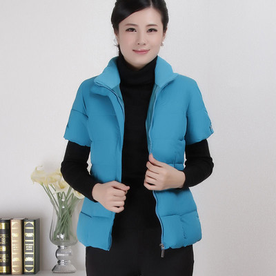 Νέο γυναικείο βαμβακερό γιλέκο με κοντό μανίκι χειμωνιάτικη ζακέτα Ζεστή μάρκα φαρδύ παλτό Σχεδιαστής Ένδυσης Υπερμεγέθης Παχύνοντας