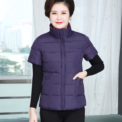 Νέο γυναικείο βαμβακερό γιλέκο με κοντό μανίκι χειμωνιάτικη ζακέτα Ζεστή μάρκα φαρδύ παλτό Σχεδιαστής Ένδυσης Υπερμεγέθης Παχύνοντας