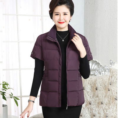 Νέο γυναικείο βαμβακερό γιλέκο με κοντό μανίκι χειμωνιάτικη ζακέτα Ζεστή μάρκα φαρδύ παλτό Σχεδιαστής Ένδυσης Υπερμεγέθης Παχύνοντας