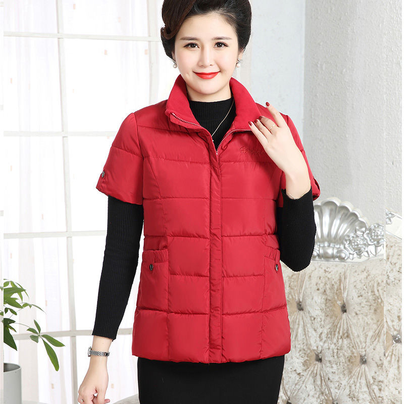 Νέο γυναικείο βαμβακερό γιλέκο με κοντό μανίκι χειμωνιάτικη ζακέτα Ζεστή μάρκα φαρδύ παλτό Σχεδιαστής Ένδυσης Υπερμεγέθης Παχύνοντας
