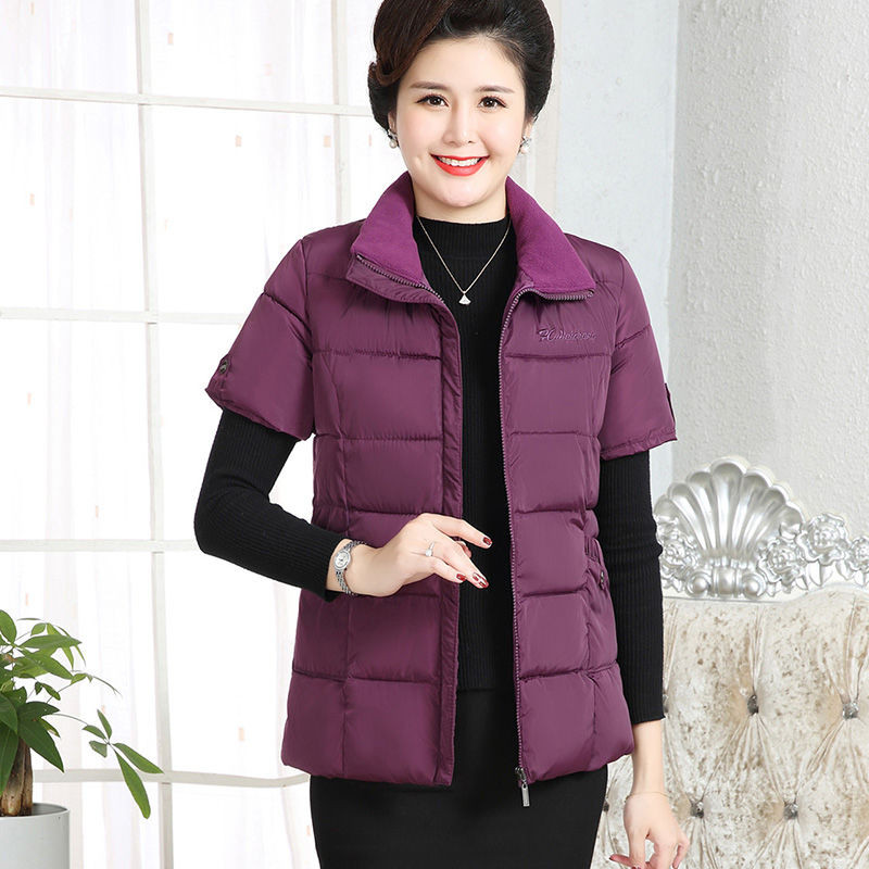 Νέο γυναικείο βαμβακερό γιλέκο με κοντό μανίκι χειμωνιάτικη ζακέτα Ζεστή μάρκα φαρδύ παλτό Σχεδιαστής Ένδυσης Υπερμεγέθης Παχύνοντας
