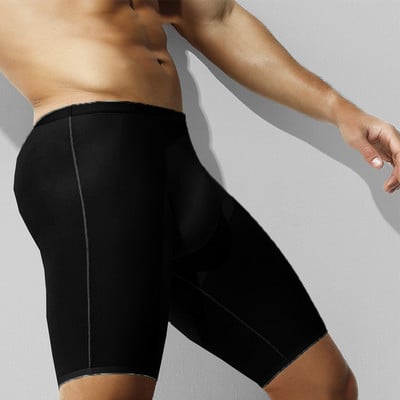 Lenjerie de corp din mătase de gheață, fără cusături, boxer cu picior lung, slip elastic elastic, ocazional, trunchi de plajă, pantaloni scurți sport, chiloți respirabili