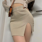 Mini-fustă pentru transpirație cu talie înaltă pentru femei, îmbrăcăminte de stradă, fuste în linie A, modă coreeană, negru, cu șnur, subțire, casual, sexy, pentru club de noapte